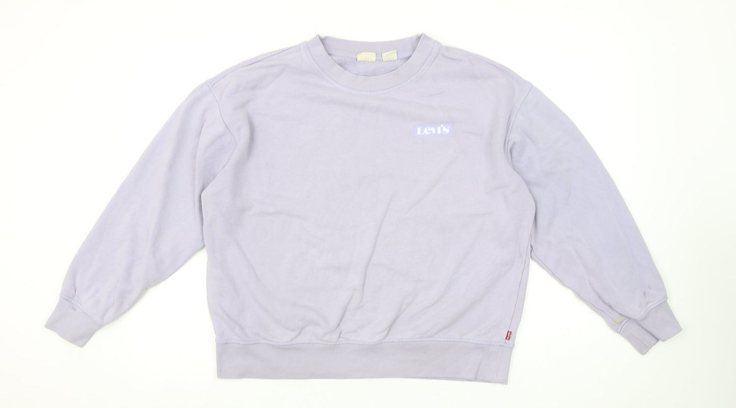 Womens UK Size L Levi's Purple Pullover Sweatshirt