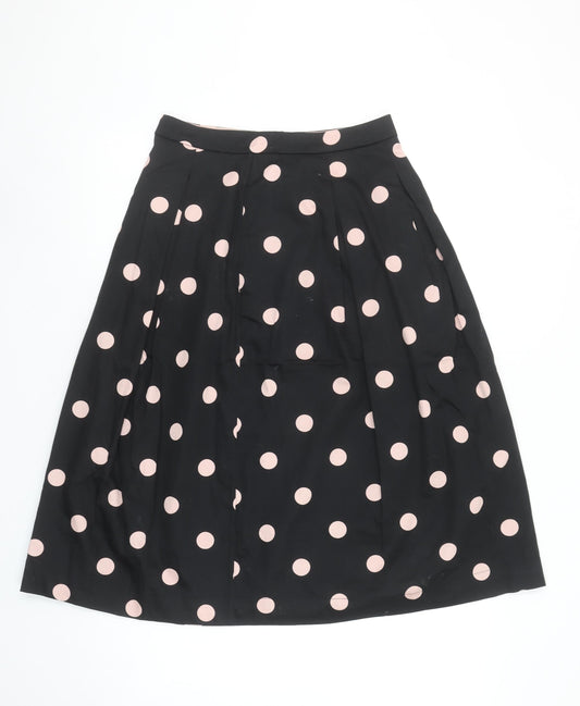 Boden Women’s Black Polka Dot A-Line Midi Skirt Size 8