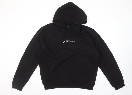 Mens UK Size M boohooMAN Black Pullover Hoodie