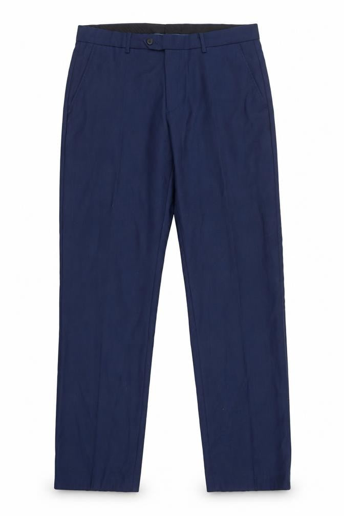 Mens UK Size 34L IDENTIKIT Regular Fit Business Formal Workwear Blue Trousers