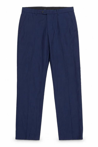 Mens UK Size 34L IDENTIKIT Regular Fit Business Formal Workwear Blue Trousers
