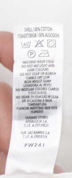 Dunnes Stores Women White Size 14 Cargo Cropped Trousers 100% Cotton