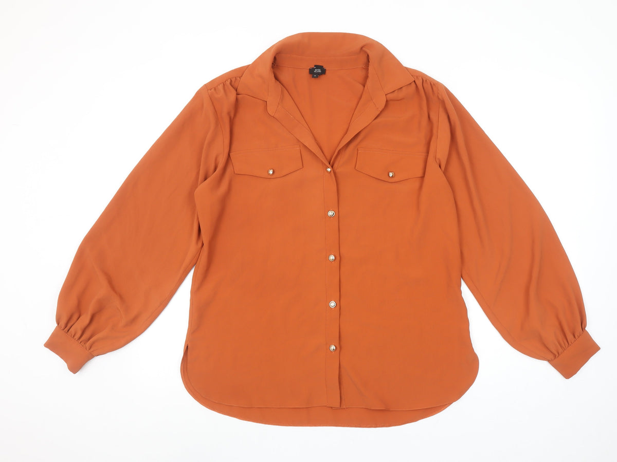 Womens UK Size 10 River Island Brown Basic Blouse