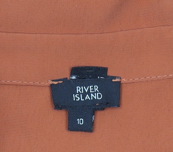 Womens UK Size 10 River Island Brown Basic Blouse