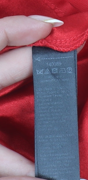 Monsoon Women Red Lace A-Line Sleeveless Knee Length Dress Size 12