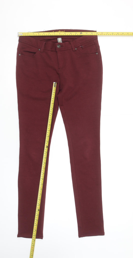 Denim Co Women’s Burgundy Super Stretch Skinny Trousers Size 10