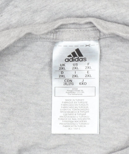 Adidas Men's Grey 2XL Classic Crew Neck Logo T-Shirt
