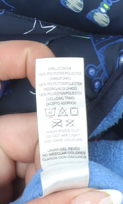 Dunnes Stores Boys Blue Space Print Hooded Puffer Jacket 6-9 Months