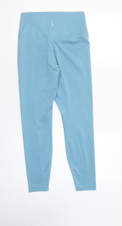 Nike Women's Blue Dri-FIT Leggings Medium Slim Fit Activewear