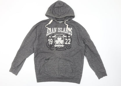 Womens UK Size L Traditional Craftwear Grey Pullover Hoodie