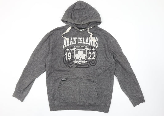 Womens UK Size L Traditional Craftwear Grey Pullover Hoodie