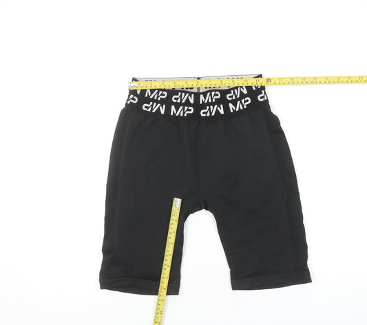 MP Women's Black Medium Athletic Shorts with Stretch Waist