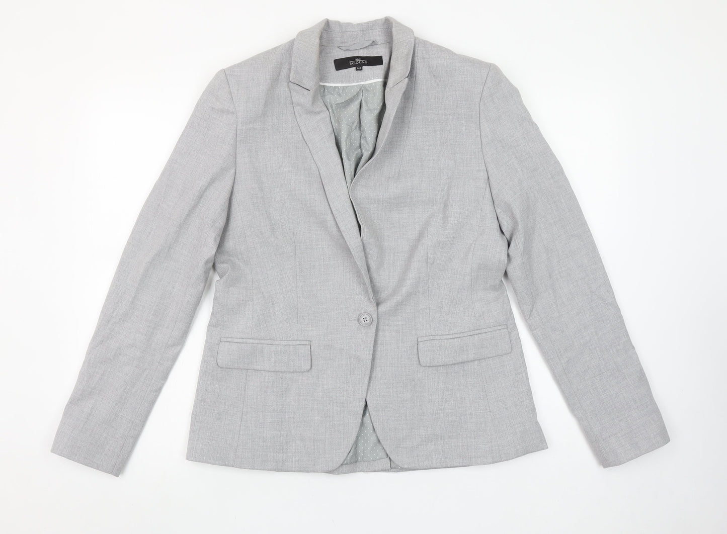 Next Women Grey Tailoring Blazer Jacket Size 14 Regular Fit