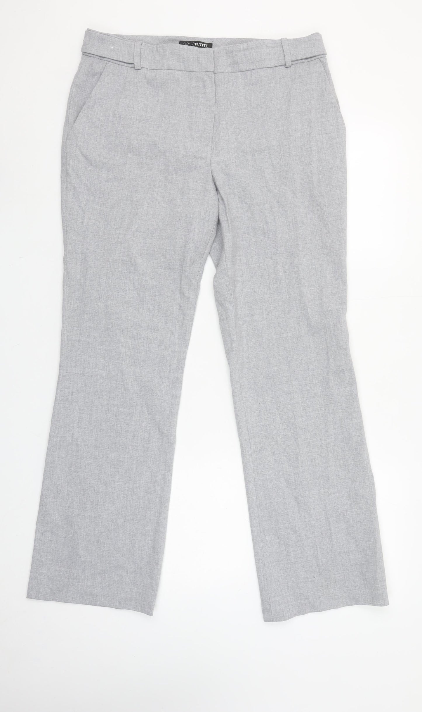 Next Women’s Grey Petite Straight Dress Trousers Size 12