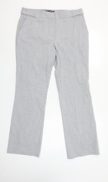 Next Women’s Grey Petite Straight Dress Trousers Size 12