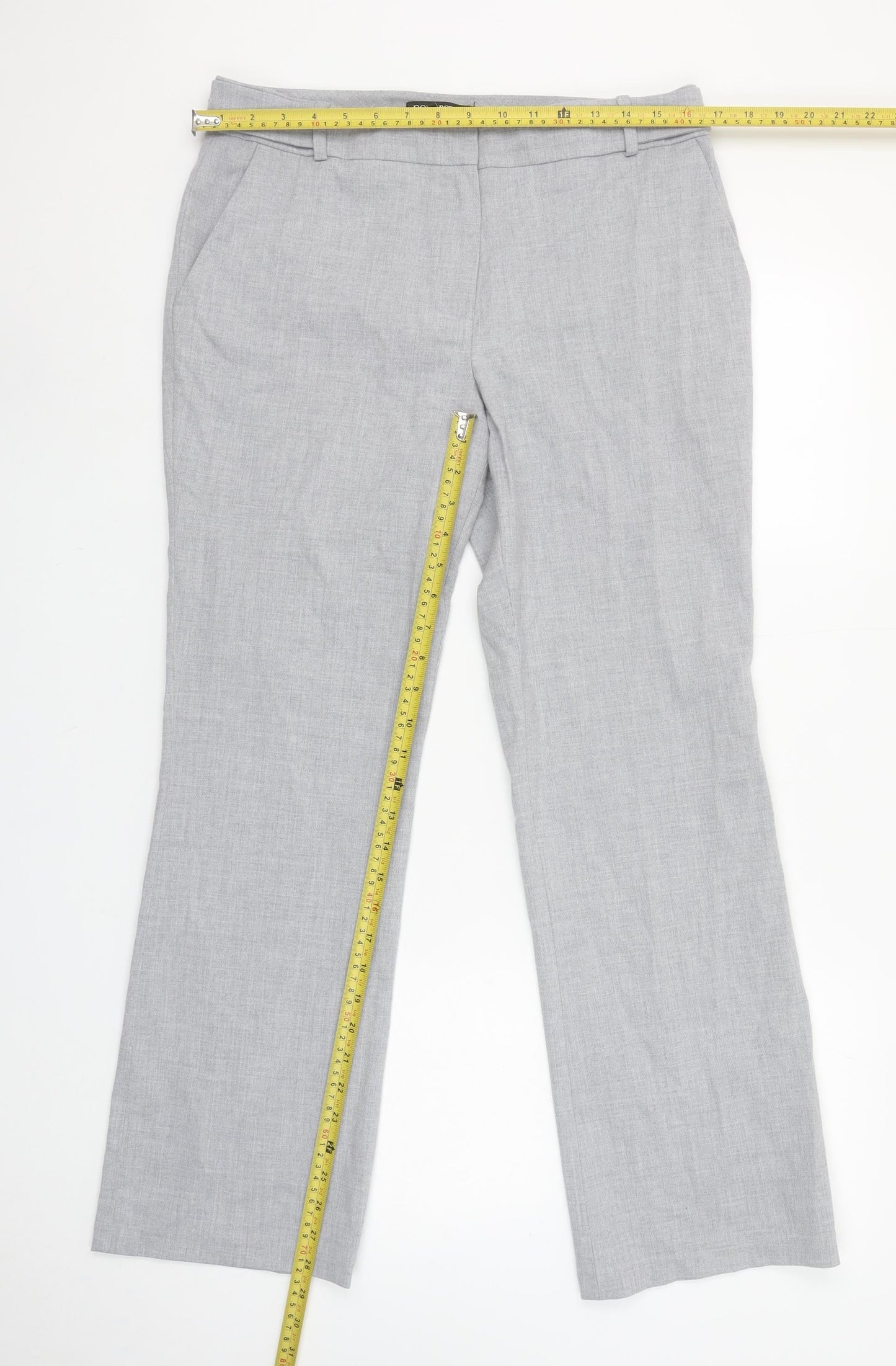 Next Women’s Grey Petite Straight Dress Trousers Size 12