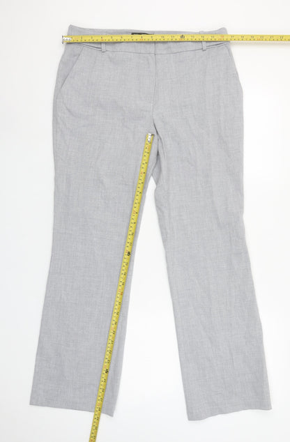 Next Women’s Grey Petite Straight Dress Trousers Size 12