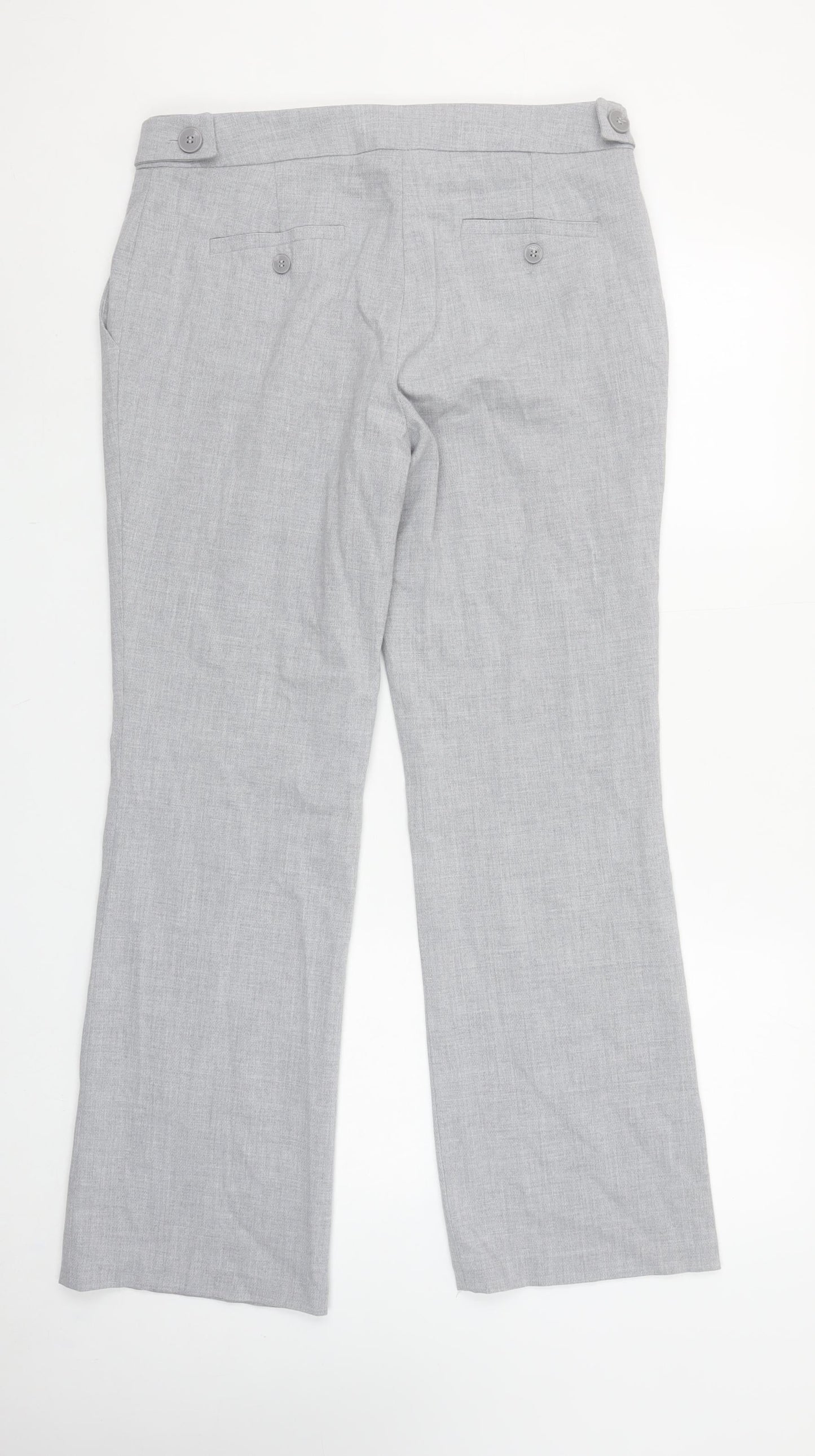 Next Women’s Grey Petite Straight Dress Trousers Size 12