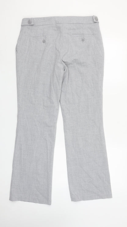 Next Women’s Grey Petite Straight Dress Trousers Size 12