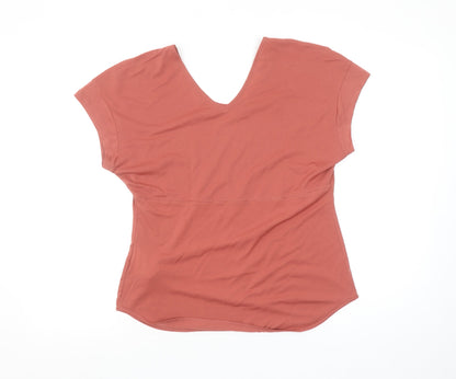 Nike Women's Pink Dri-Fit V-Neck Short Sleeve Sports Top Size M