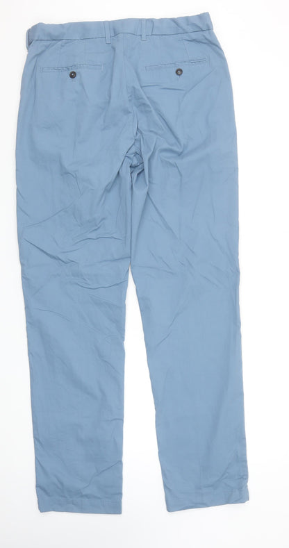 Marks and Spencer Blue Harbour Men’s Blue Chino Trousers 34W 33L Regular Fit