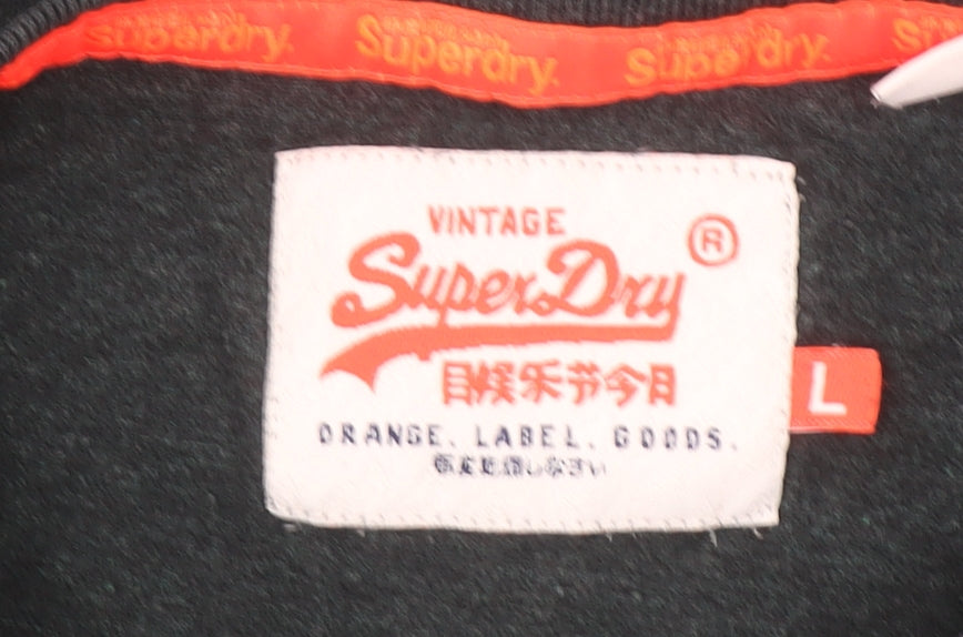 Superdry Men’s Black Cotton Crew Neck Short Sleeve T-Shirt Size L