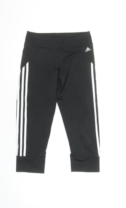 Adidas Womens Black Capri Leggings Climalite Stretch Size M