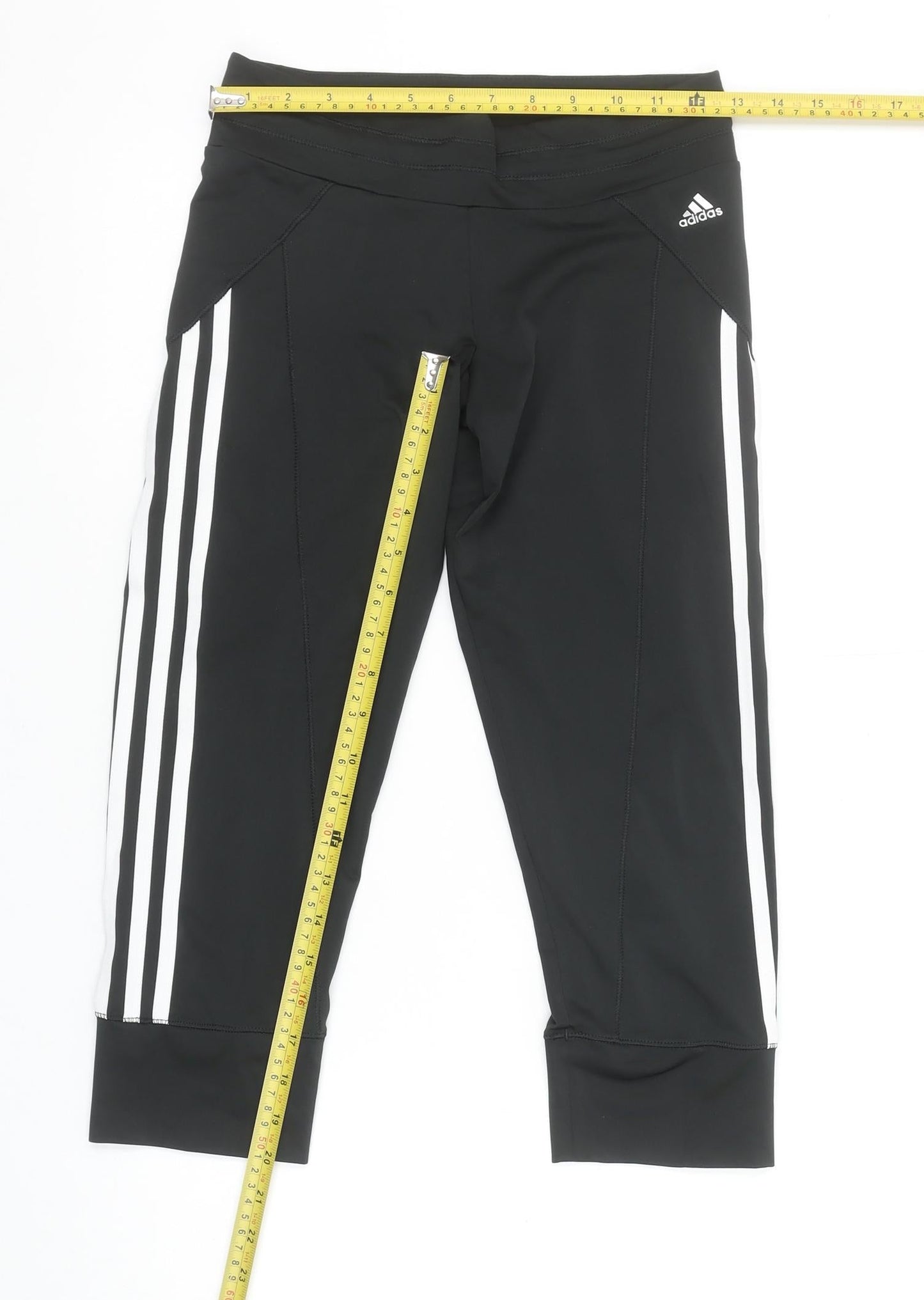 Adidas Womens Black Capri Leggings Climalite Stretch Size M