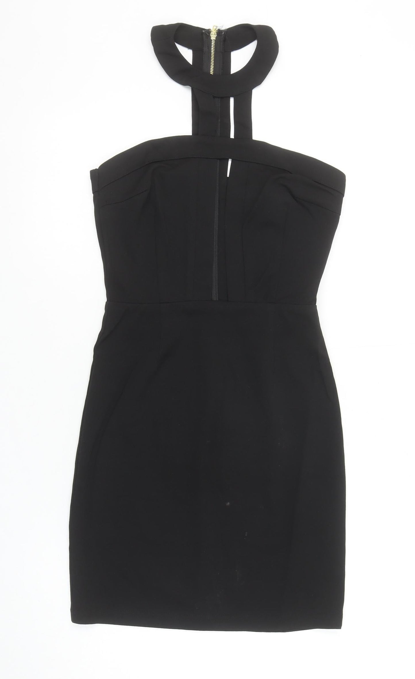 Missguided Women's Black Size 6 Bodycon High Neck Party Dress