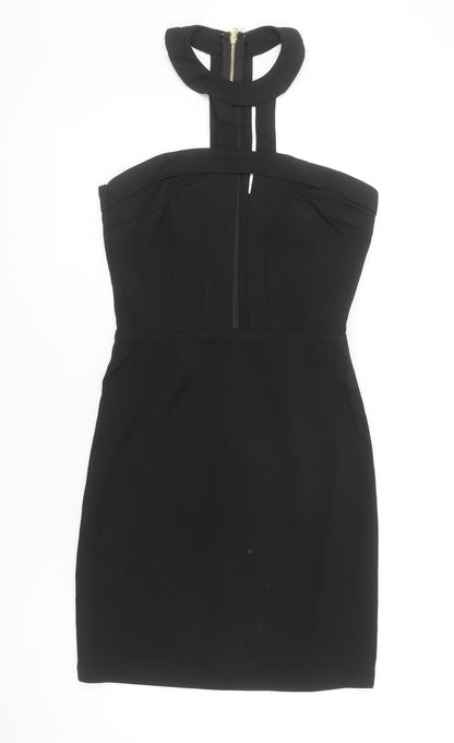 Missguided Women's Black Size 6 Bodycon High Neck Party Dress