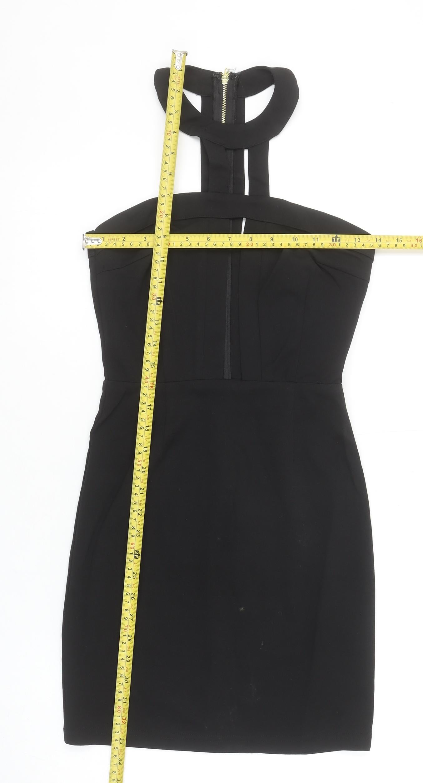 Missguided Women's Black Size 6 Bodycon High Neck Party Dress