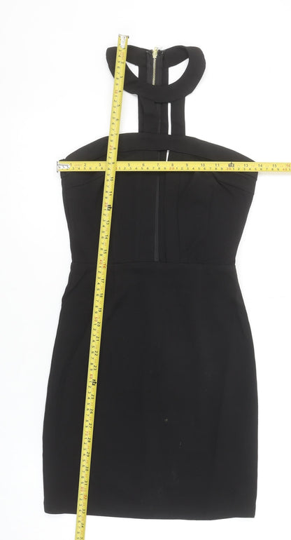 Missguided Women's Black Size 6 Bodycon High Neck Party Dress