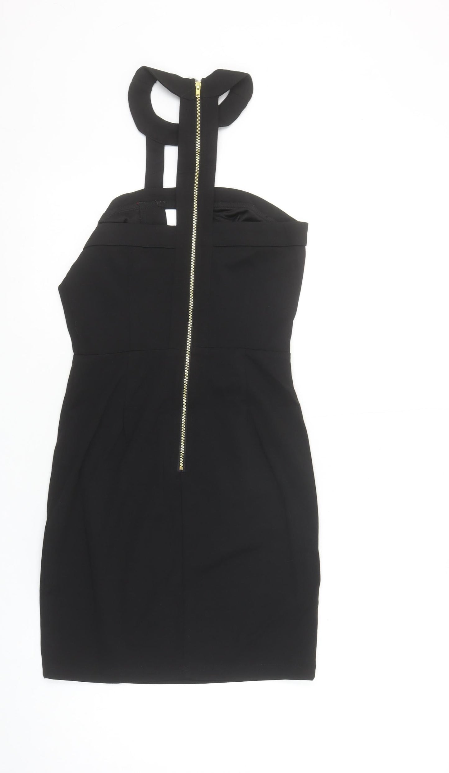 Missguided Women's Black Size 6 Bodycon High Neck Party Dress