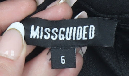 Missguided Women's Black Size 6 Bodycon High Neck Party Dress