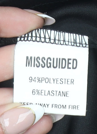 Missguided Women's Black Size 6 Bodycon High Neck Party Dress