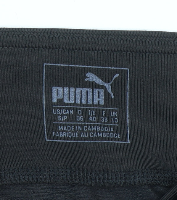 Puma Women Black Size 10 Biker Activewear Shorts Polyester Blend