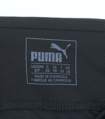 Puma Women Black Size 10 Biker Activewear Shorts Polyester Blend