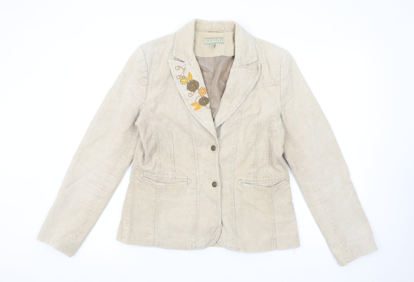 Womens UK Size 12 ALIBI Regular Beige Blazer