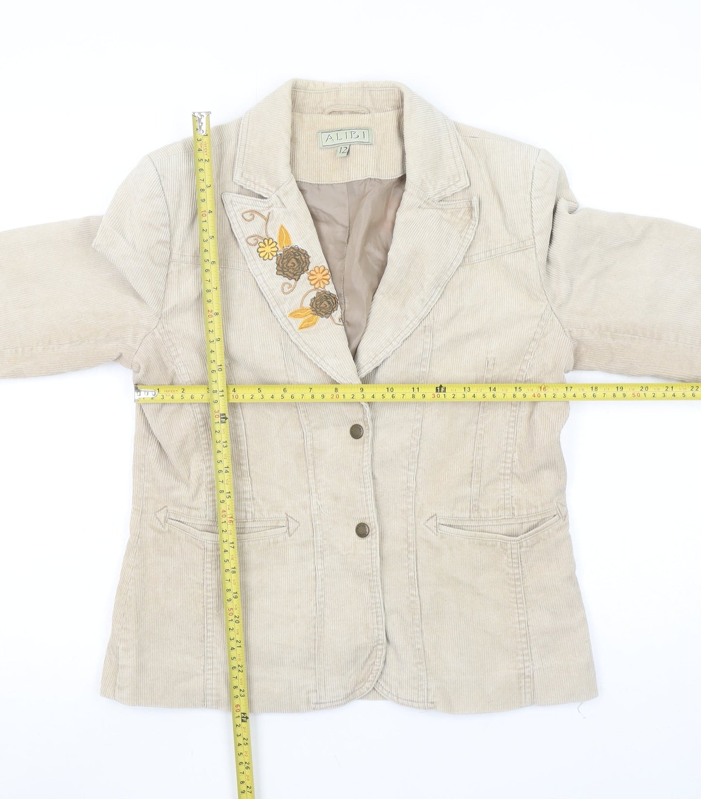 Womens UK Size 12 ALIBI Regular Beige Blazer