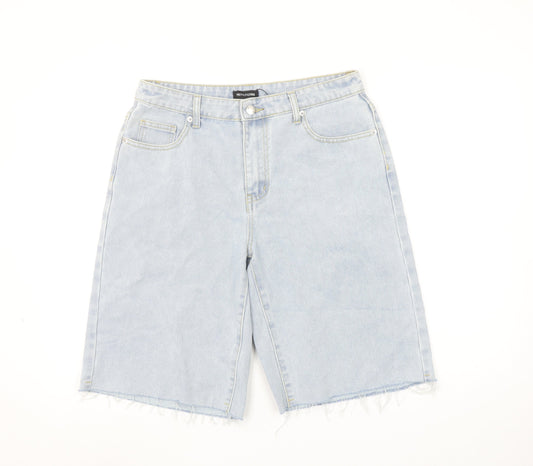 PrettyLittleThing Women Blue Size 10 High Rise Denim Bermuda Shorts