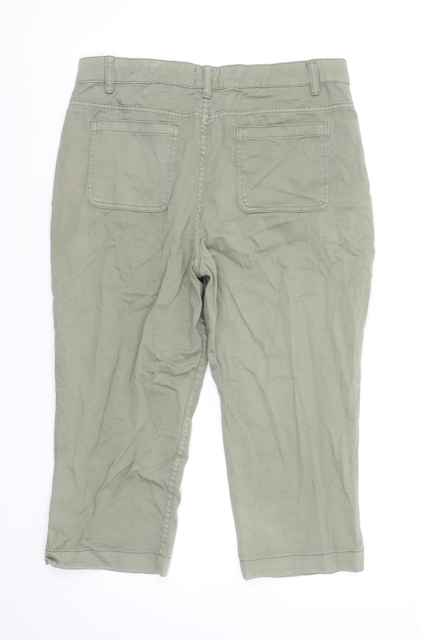 Mountain Warehouse Womens Green Cotton Stretch Capri Trousers Size 12