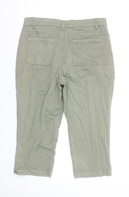 Mountain Warehouse Womens Green Cotton Stretch Capri Trousers Size 12