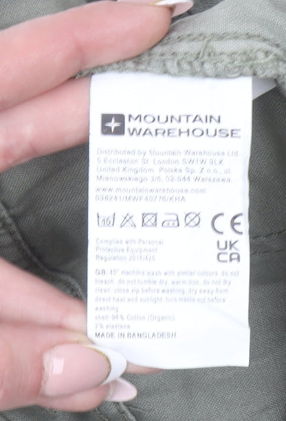 Mountain Warehouse Womens Green Cotton Stretch Capri Trousers Size 12