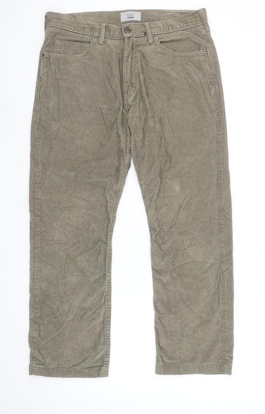 Marks and Spencer Men’s Beige Corduroy Chino Trousers 32x29 Regular Fit