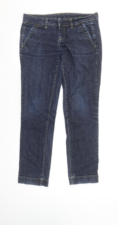 Womens UK Size 30 Benetton Classic Fit Straight Blue Jeans