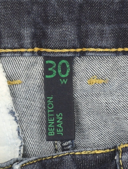 Womens UK Size 30 Benetton Classic Fit Straight Blue Jeans