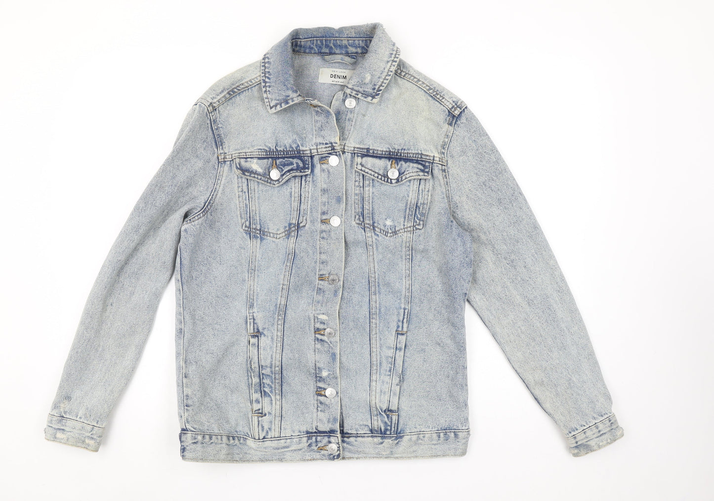 New Look Women Blue Size 6 Denim Jacket Classic Long Sleeve