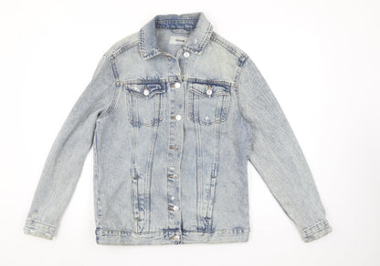 New Look Women Blue Size 6 Denim Jacket Classic Long Sleeve