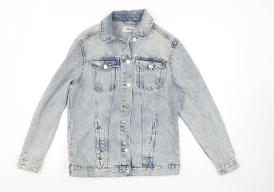 New Look Women Blue Size 6 Denim Jacket Classic Long Sleeve