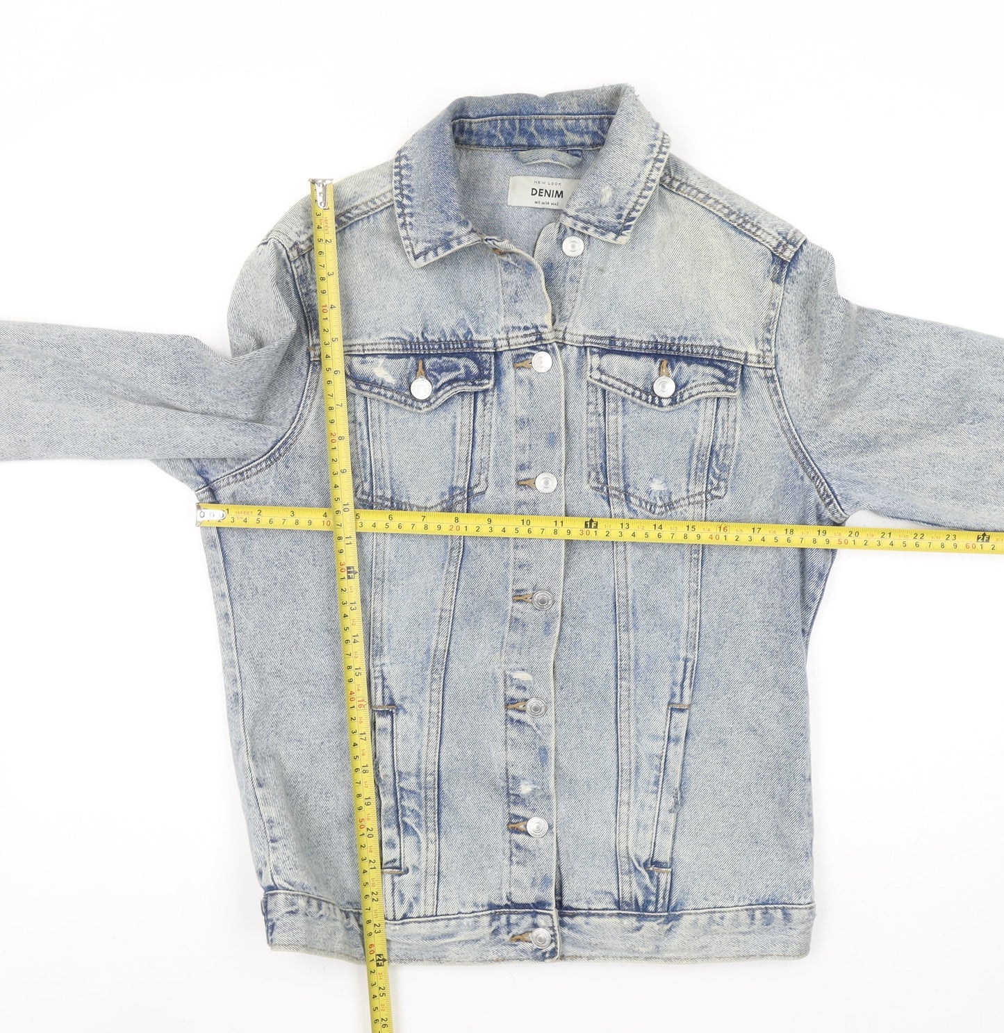 New Look Women Blue Size 6 Denim Jacket Classic Long Sleeve